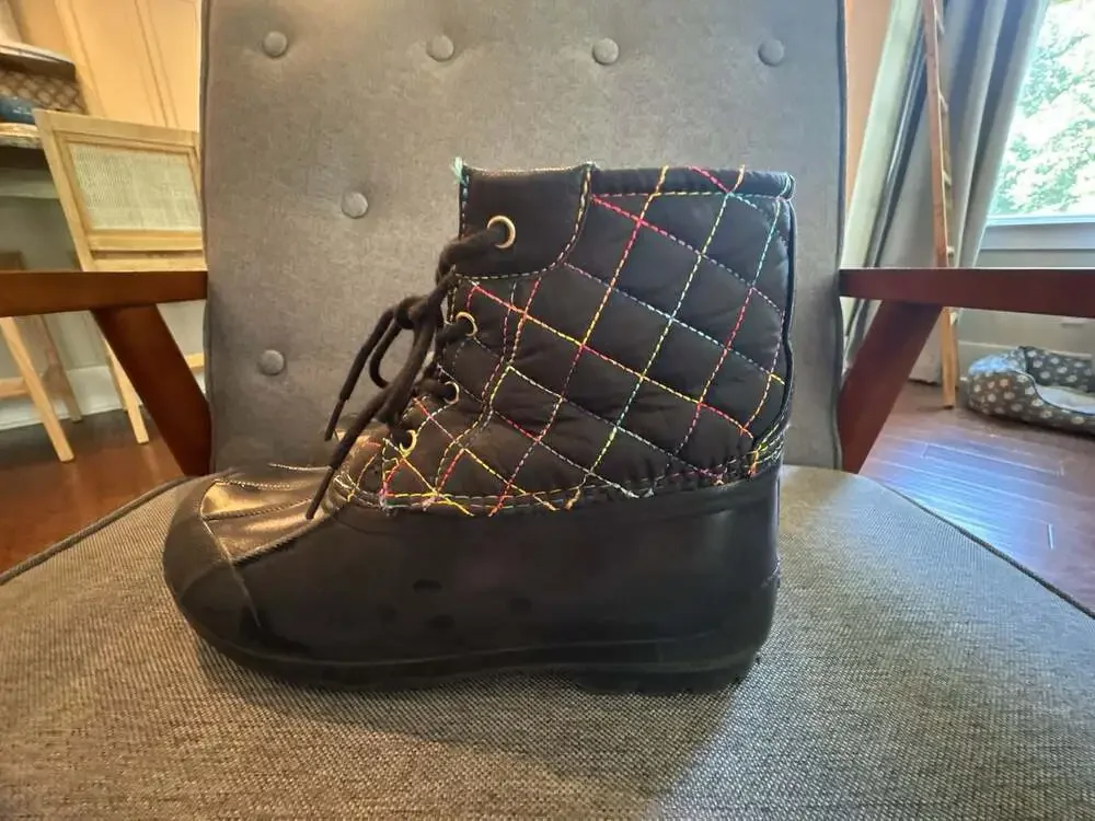 Sperry Port Rainbow Quilted Duck Boots for Kids